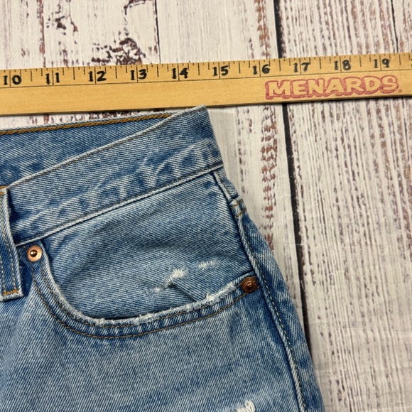 LEVI'S 501 JEANS BUTTON FLY RIPPED DENIM WOMEN'S SIZE 28 100% COTTON BOHO - Picture 10 of 16